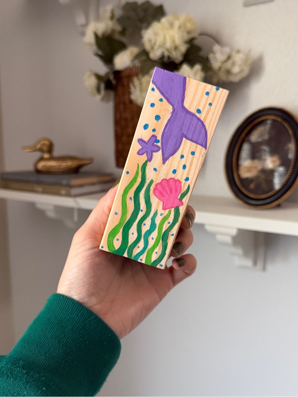 Mermaid inspired whiteboard eraser